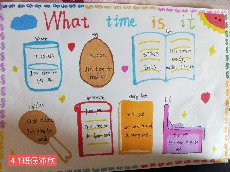 mytimetable手抄报、my time to do things的小报