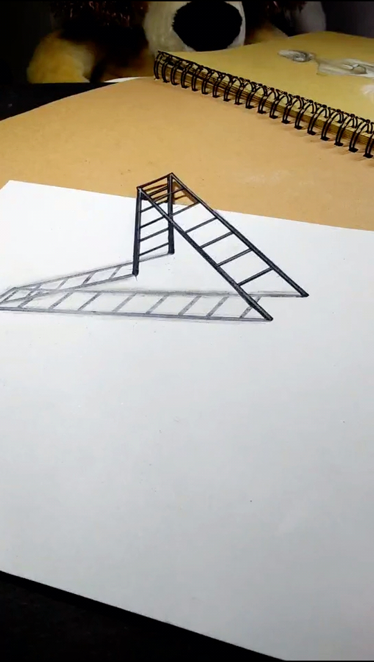 立体梯子怎么画，傻瓜都能学会的立体画梯子