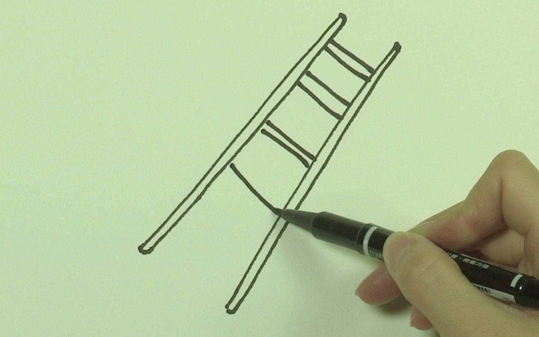 消防梯子简笔画，消防梯子图片卡通