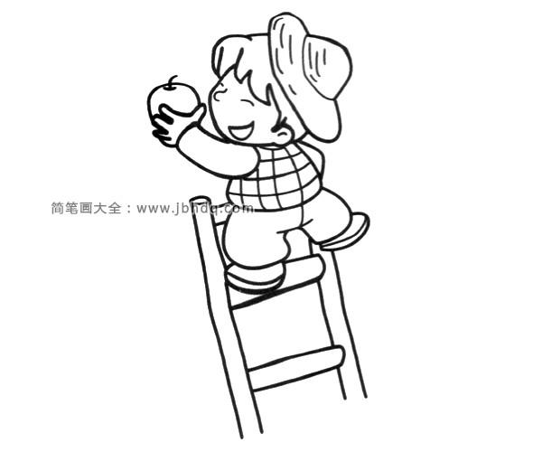 小朋友爬梯子简笔画图片，小朋友爬楼梯的简笔画图片大全