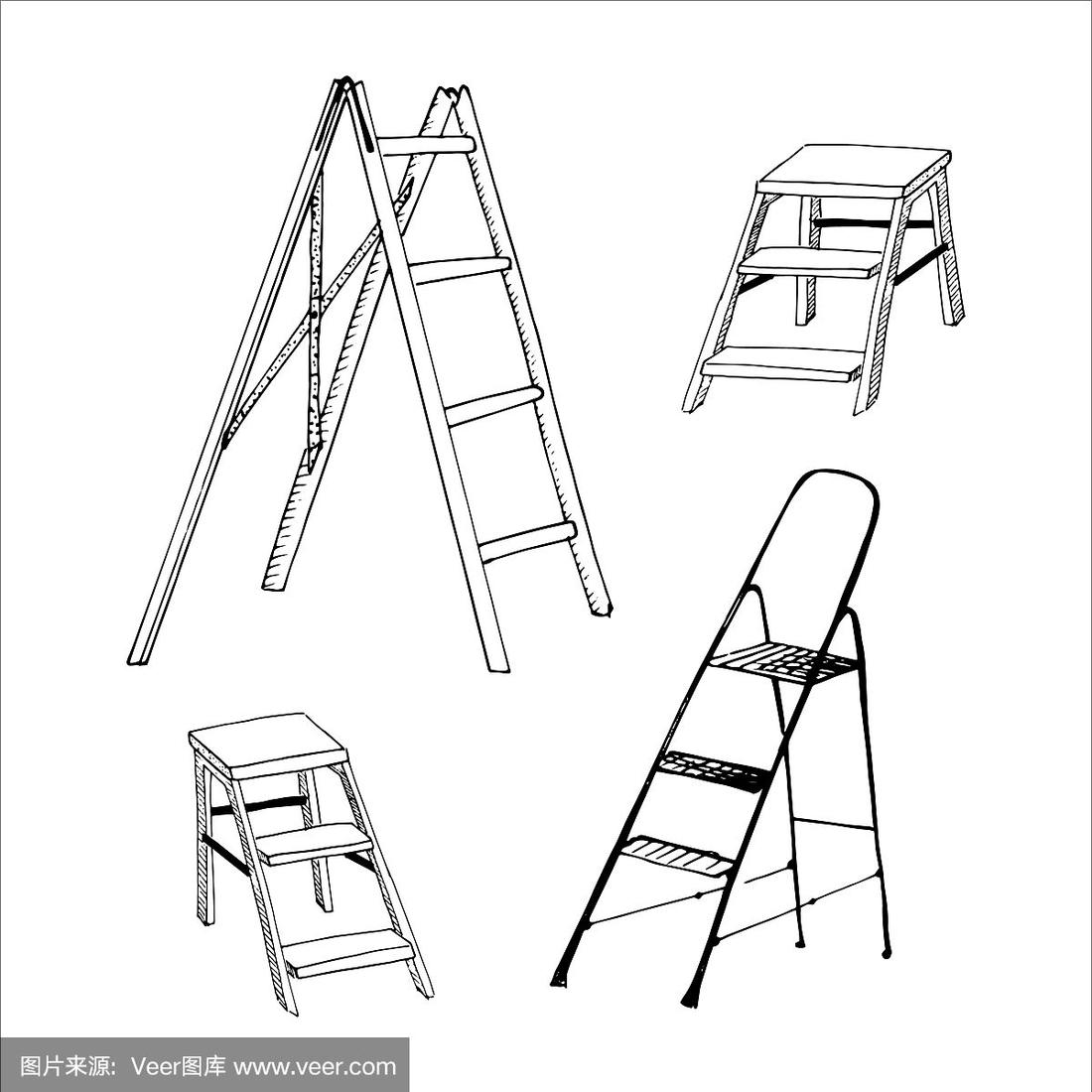 梯子绘画，梯子的简笔画怎么画